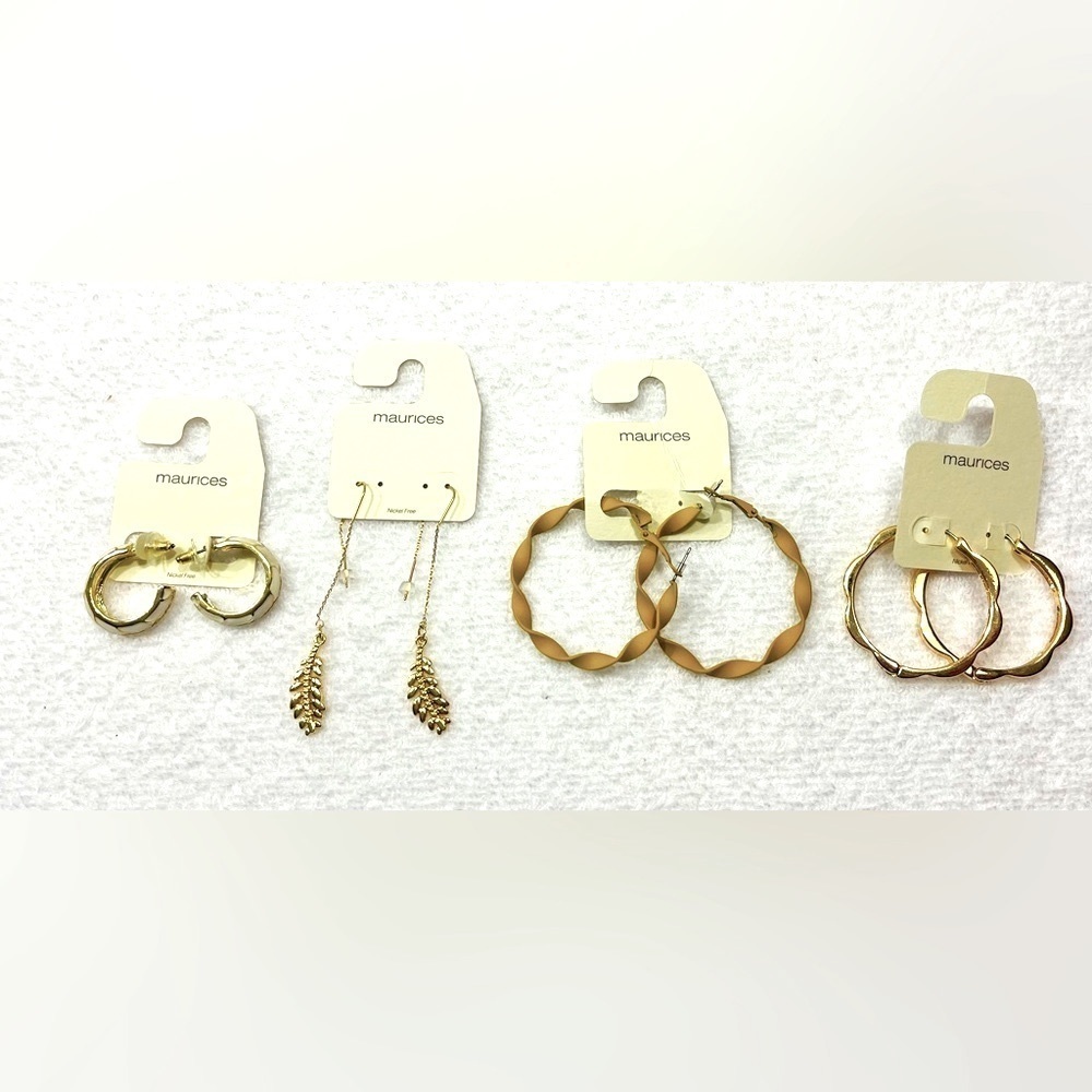 NWT 4 pairs of Maurices earrings.. three hoop sets and one dangling